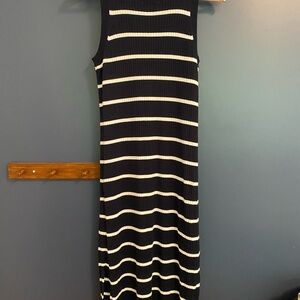 Banana Republic Dark Blue with white stripes sleeveless Knit dress size S